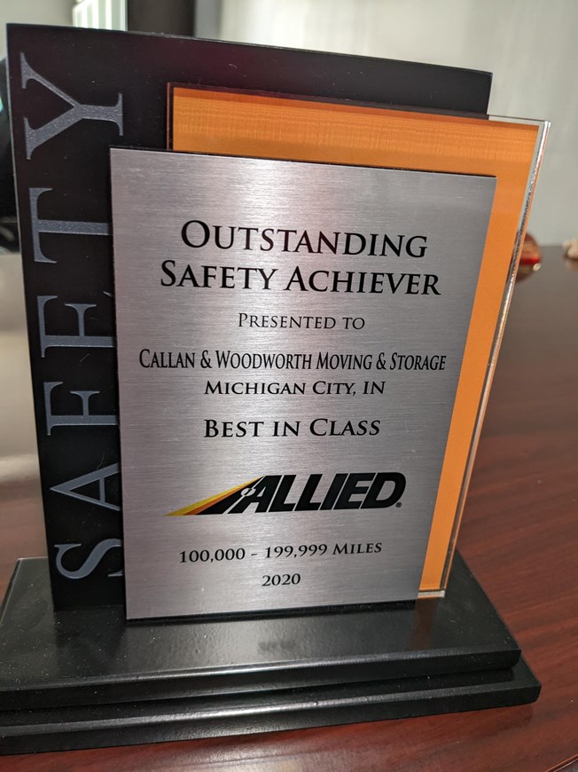 Callan Moving Safety Award